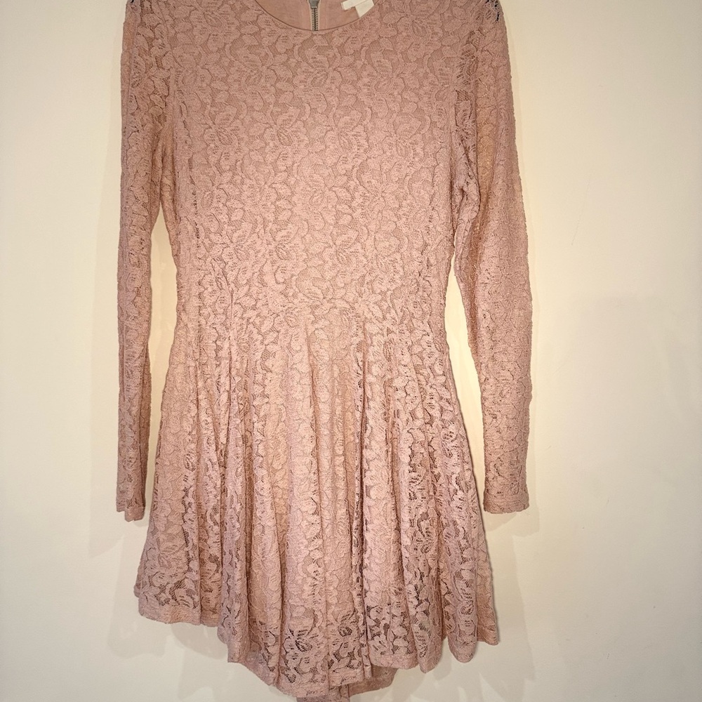 H&M Pink Lace Midi Dress